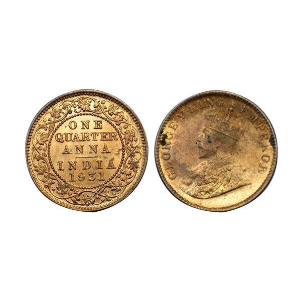 George V, Copper ¼ anna, 1931, Calcutta mint
