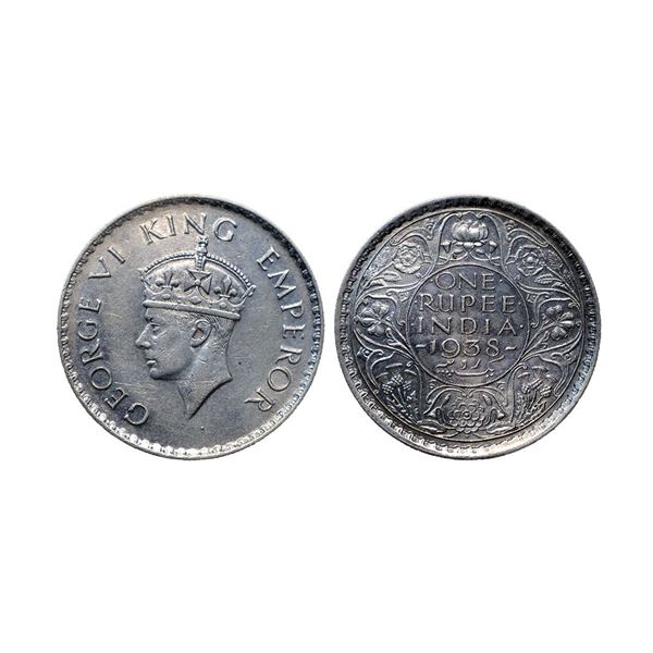 George VI, Silver Rupee, 1938, Bombay Mint, A / I, with dot, (Prid 234).