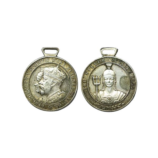 Silver Jubilee Medal of George V, Silver, 14.79g, conjoined bust of King George V and Queen Mary, Re