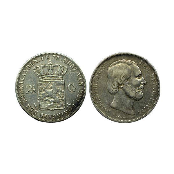 Netherlands, Willem III (1849-1890 AD), silver 2½ gulden, 1864, KM 82, 24.59g.