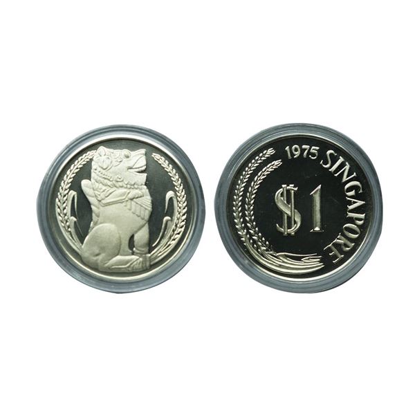 Singalore 1 dollar 1975 silvber proof