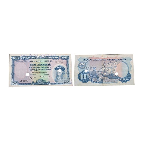 Indo-Portuguese, 100 Escudos, 7th issue, 1959, Banco Nacional Ultramarino, (J&R 12.37.5).
