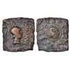 Image 1 : Ancient India: Indo-Greeks, copper unit of Menander I (c.155-130 BC), BN series 19, 7.03g. Obv: helm