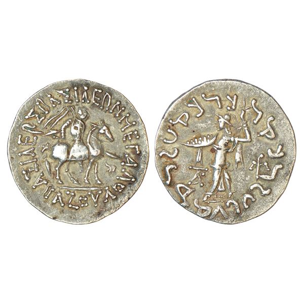 Ancient India: Indo-Scythians, silver tetradrachm of Azes (c.58-12 BC), ISCH 90.51T, 10.18g. Obv: Ki