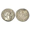 Image 1 : Ancient India: Satavahanas - silver 'portrait' type drachm of Vasithiputra Siri Satakarni (c.135-145
