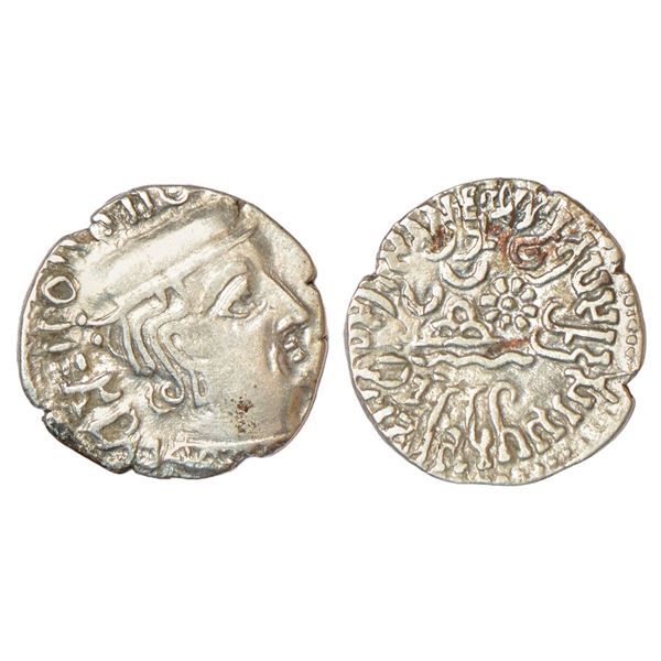 Ancient India: Western Kshatrapas, Karddamaka dynasty, silver drachm of Rudrasena I s/o Rudrasimha I