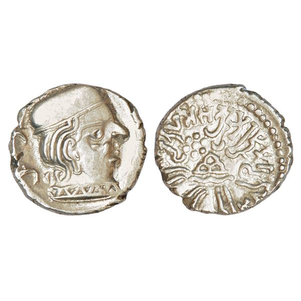 Ancient India: Western Kshatrapas, Karddamaka dynasty, silver drachm of Bhartrdaman s/o Rudrasena II