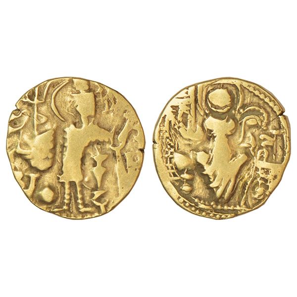 Ancient India: Kidarite Huns in Kashmir - base gold dinar in the name of 'Kidara', middle series, (c
