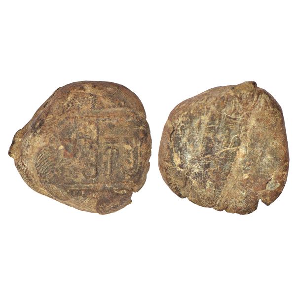 Ancient India: Southern/Eastern Gujarat - terracotta sealing, (c.400-500AD (Gupta period), with Brah