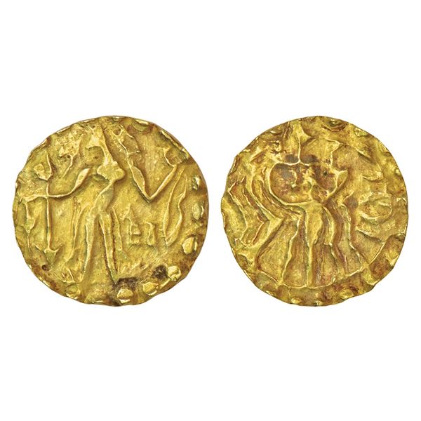 Ancient India: Samatata region, gold dinar of Jeevadharana Rata of Rata dynasty (c.650-664 AD), ECB