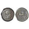 Image 1 : Ancient World: Graeco-Bactrians, copper unit of Euthydemos I (c.225-200 BC), BN series 17, 9.73g. Ob
