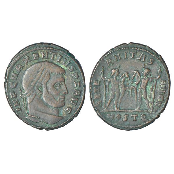 Ancient World: Roman Empire - copper follis of Maxentius (307-328 AD), Ostia mint, RIC VI 35, 6.48g.