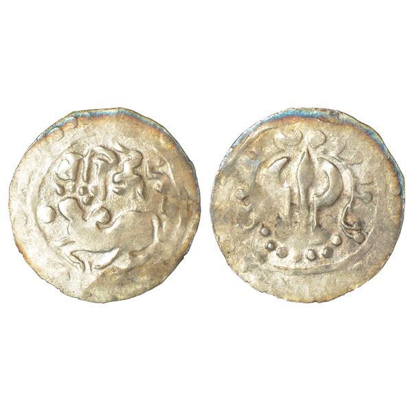 Medieval India: Eastern Bengal, Arakan region - silver unit of 'Harikela' type coinage (c.750-850 AD