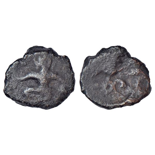 Medieval India: Rashtrakutas - alloyed copper coin of Dantidurga (c.735-756 AD), 'Central Maharashtr