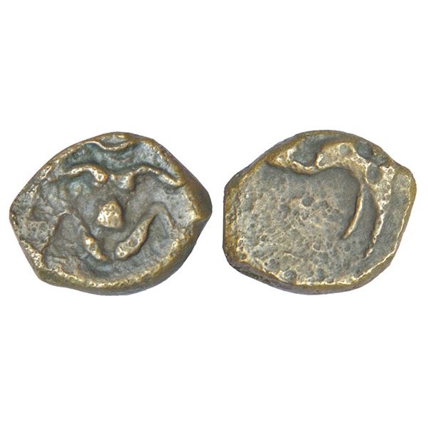 Medieval India: Rashtrakutas?, uninscribed coin in alloyed copper, 'Central Maharashtra' region,