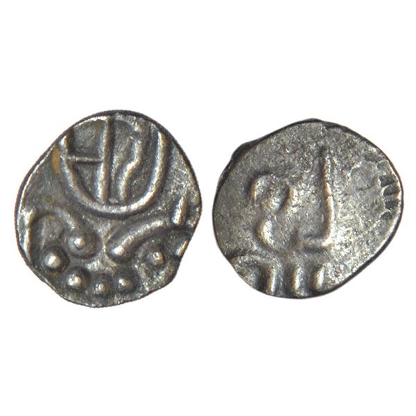Medieval India: Hoysalas - silver fractional tara attributed to Ballala II (1173-1220 AD), Ganesh 'K
