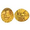 Image 1 : Medieval India: Hoysalas, gold fanam of Vira Raya, MCSI-I 324, 0.39g. Obv: Stylized lion standing ri