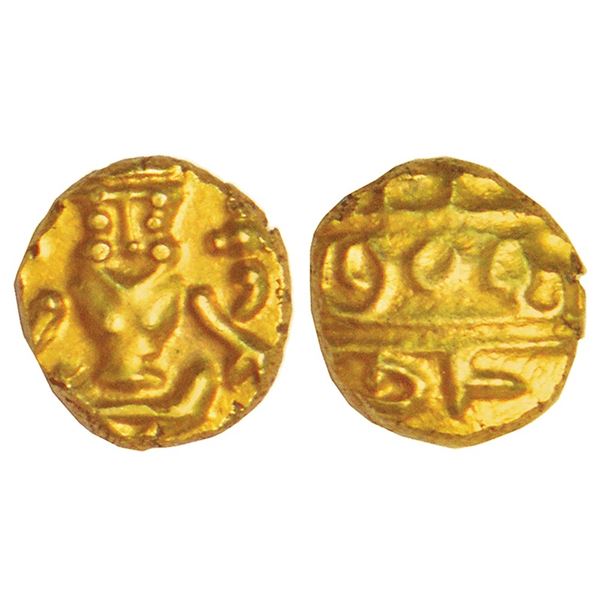 Medieval India: Kingdom of Mysore, gold fanam of Kanthirava Narasa Raya (1638-1662 AD), MCSI-I 910-9