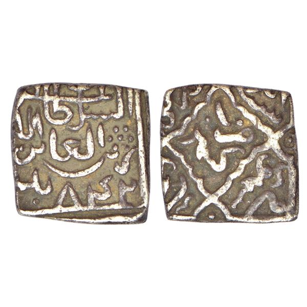 Sultans of Kashmir, Silver square sasnu of Zain al-Abidin (1420-1470 AD), Kashmir mint, AH 842, G&G