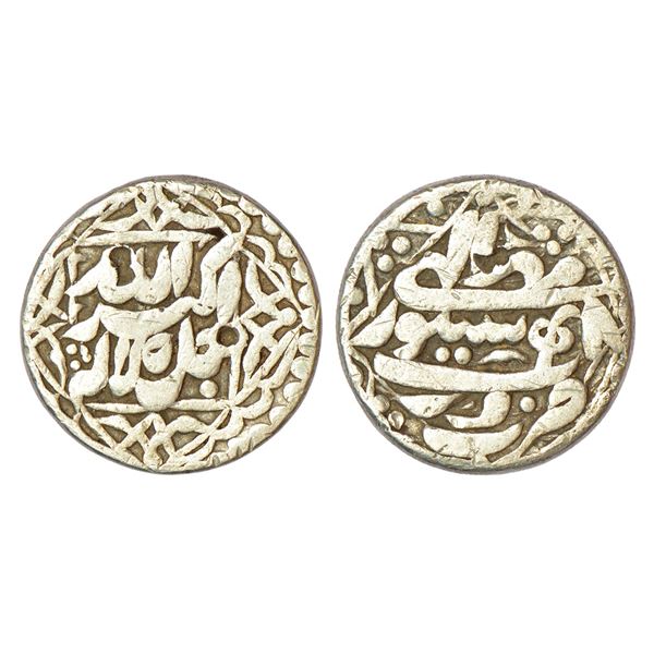 Mughals: Akbar (1556-1605 AD), silver rupee, Sitpur mint, Mihr, Ilahi 48, with additional word 'Darb