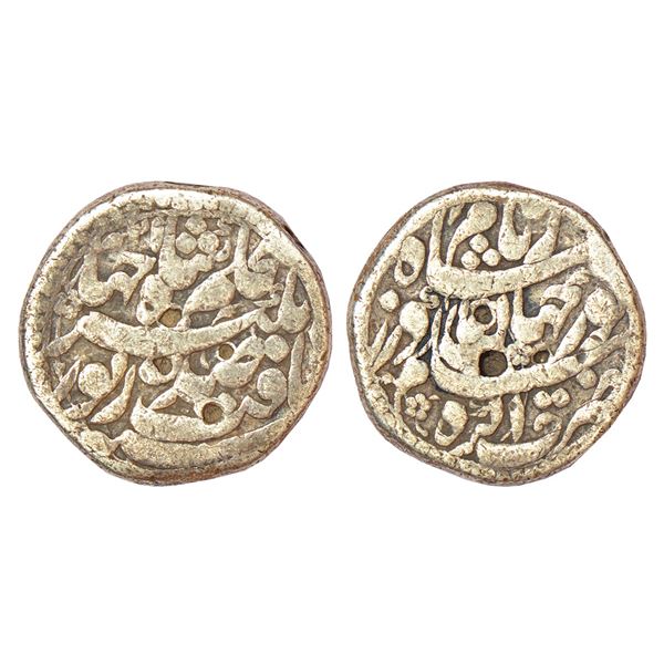Mughals: Jahangir with the name of Noor Jahan (1623-1627 AD), silver rupee, Agra mint, 'Sad Zewar'