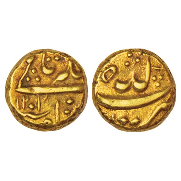 Mughals: Shah Alam II (1759-1806 AD), gold pagoda, Imtiyazgarh (Adoni) mint, AH 1201,