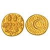 Image 1 : Independent Kingdoms: Mysore, Haidar Ali (1761-1782 AD), gold pagoda, KM 15, 3.43g. Obv: Shiva and P