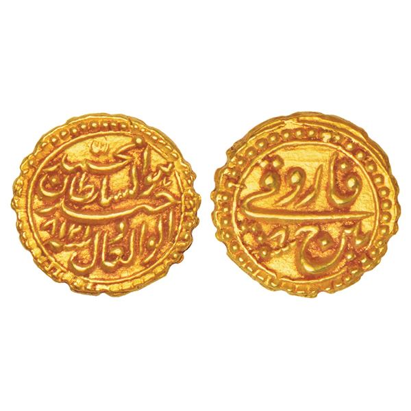 Independent Kingdoms: Mysore, Tipu Sultan (1782-1799 AD), gold pagoda (faruqi), Pattan mint, AM 1218