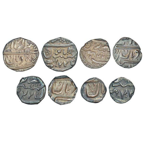 Princely States: Jaisalmer, Ranjit Singh (1846-1864 AD), set of 4 silver coins, rupee, KM 34, 10.46g