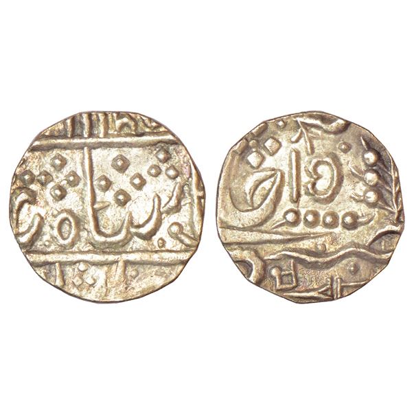 Princely States: Karauli, silver rupee of Bharat Pal (1852-1854 AD), in the name of Bahadur Shah II,