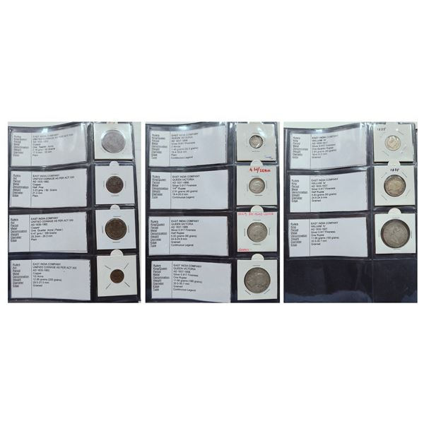 British India: A collection of 62 British India coins commencing from Uniform Coinage in 1835 till I