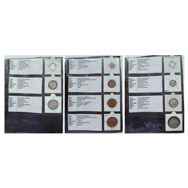 British India: A collection of 62 British India coins commencing from Uniform Coinage in 1835 till I