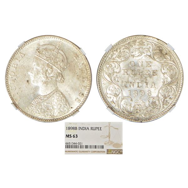British India: Victoria Empress, silver rupee, 1898, Bombay mint, C2/I(ii)/'B' incused, PR 184; GK 5