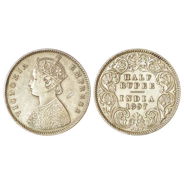 British India: Victoria Empress, silver ½ rupee, 1897, Calcutta mint, A/I/'C' incused, PR 280; GK 65