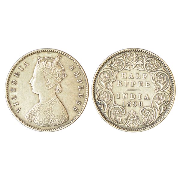 British India: Victoria Empress, silver ½ rupee, 1898, Calcutta mint, A/I/'C' incused, PR 281; GK 66