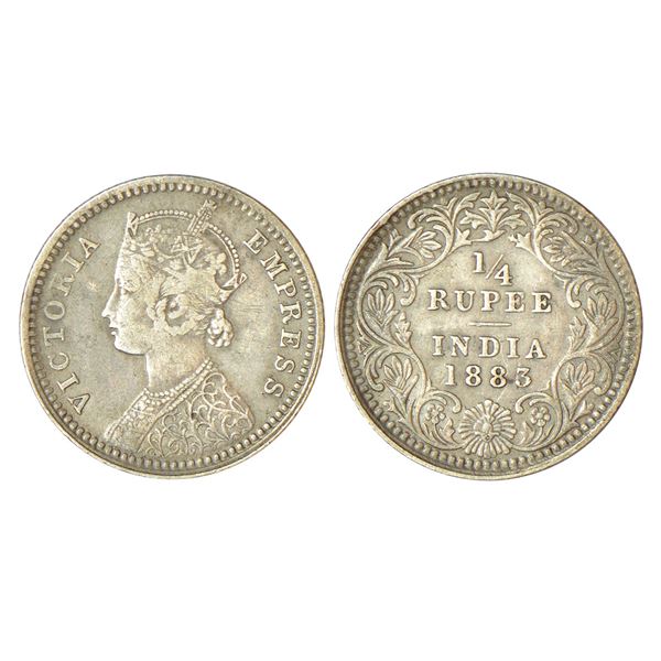 British India: Victoria Empress, silver ¼ rupee, 1883, Calcutta mint, C/II/'C' incused, PR 388; GK 6