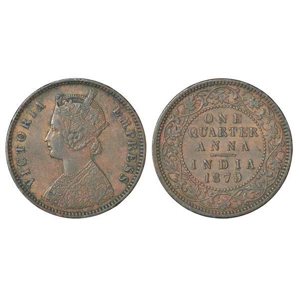 British India: Victoria Empress, copper ¼ anna, 1879, Calcutta mint, B/II/'C' incused, PR 613; GK 83