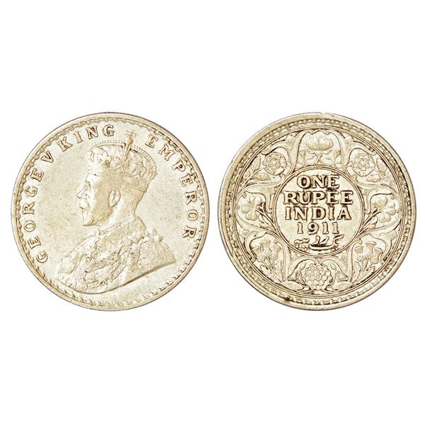 British India: George V, silver rupee, 1911, Calcutta mint, no mint mark, PR 207; GK 1021, 11.62g.