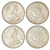 Image 1 : British India: George V, silver rupee (2), 1919 and 1920, Calcutta mint, no dot, PR 215-216; GK 1039