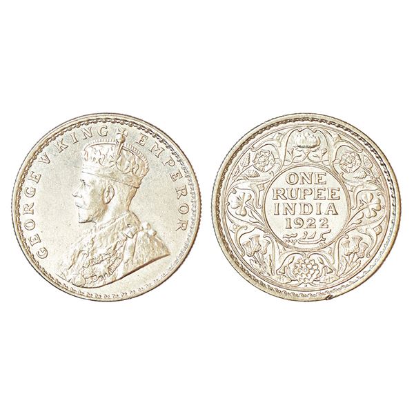 British India: George V, silver rupee, 1922, Bombay mint, dot, PR 228; GK 1044, 11.60g. Good very fi