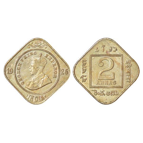 British India: George V, cupro-nickel 2 annas, 1926, Bombay mint, dot, PR 899; GK 1129, 5.81g.