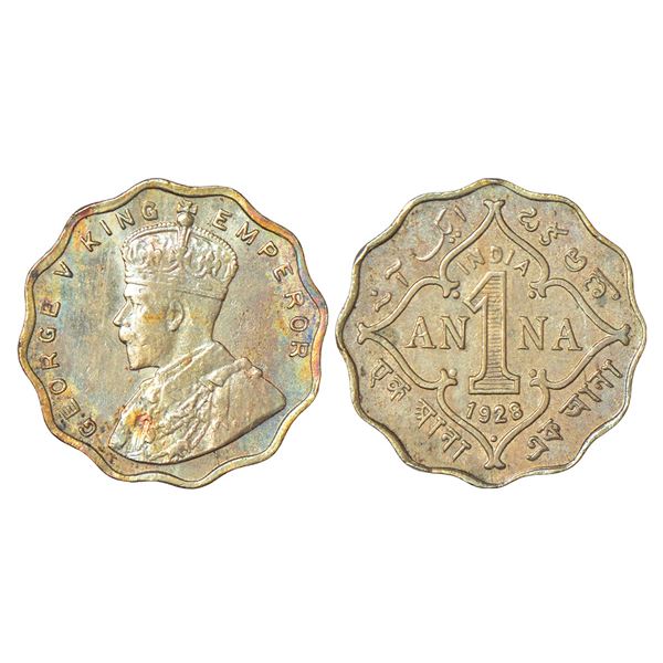British India: George V, cupro-nickel 1 anna, 1928, Bombay mint, dot, PR 956; GK 1160, 3.86g.