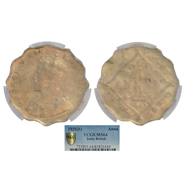 British India: George V, cupro-nickel 1 anna, 1935, Bombay mint, dot, PR 957; GK 1166.