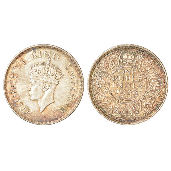 British India: George VI, silver rupee, 1938, Bombay mint, A/I/dot, PR 234; GK 1255, 11.60g.