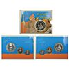 Image 1 : Republic of India: 2003, Veer Durgadass, UNC set of 3 coins, 100 rupees,10 rupees and 1 rupee, Mumba
