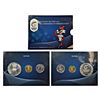 Image 1 : Republic of India: 2010, XIX Commonwealth Games Delhi, UNC set of 3 coins, 100 rupees, 5 rupees and
