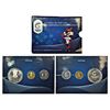 Image 1 : Republic of India: 2010, XIX Commonwealth Games Delhi, Proof set of 3 coins, 100 rupees, 5 rupees an