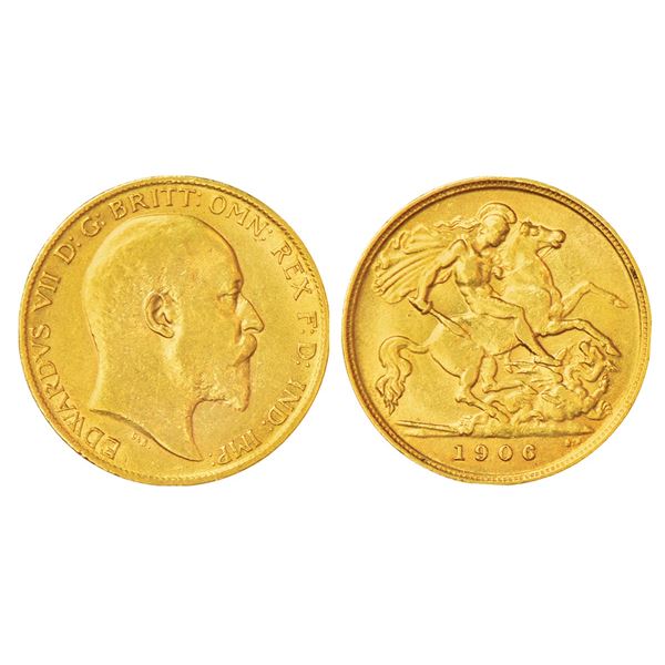 Foreign: Great Britain, Edward VII (1902-1910 AD), gold ½ sovereign, 1906, KM 804, 3.98g. Obv: Portr