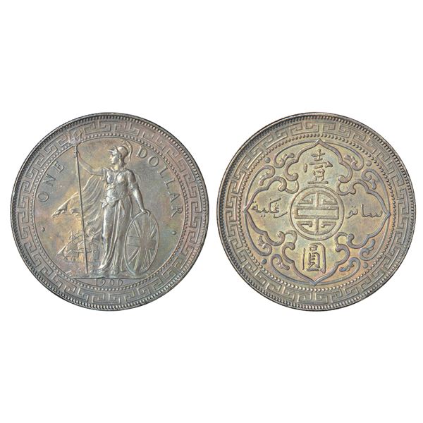 Foreign: Great Britain, trade coinage, silver dollar, Bombay mint, 1900, KM T5, 26.85g. Obv: Britann