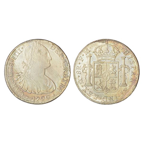 Foreign: Mexico, Charles IV (1788-1808 AD), silver 8 reales, 1799, 'MO'/'FM' mintmark, KM 109, 26.76